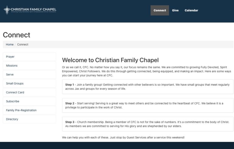 My CFC Account Christian Family Chapel CFC Jax